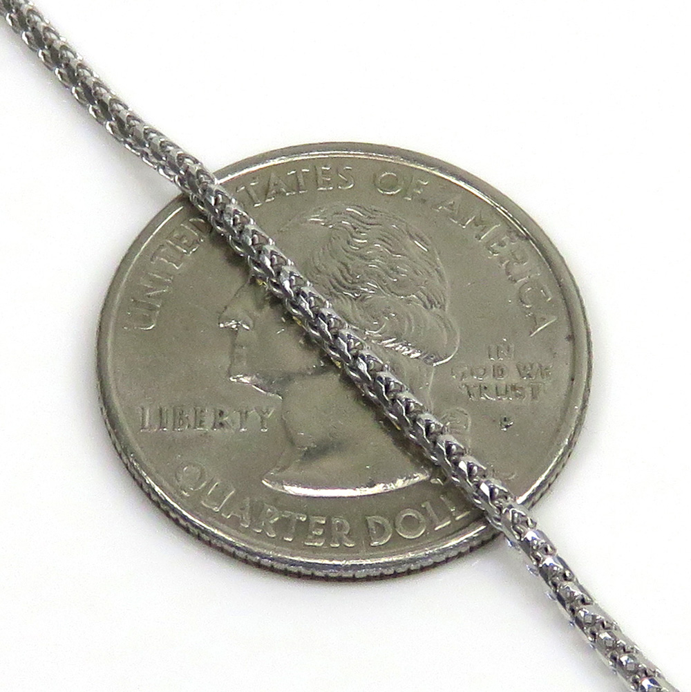 10k white gold solid franco link chain 18-24 inch 1.7mm