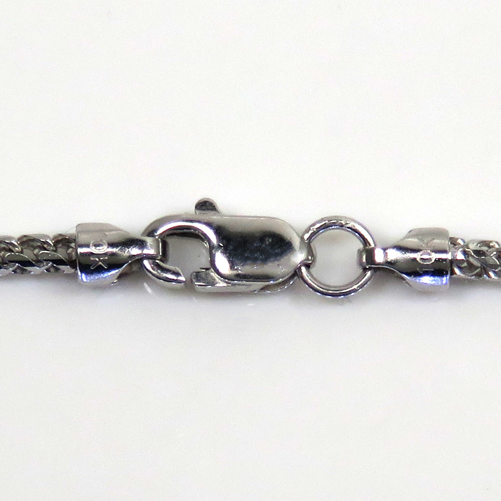 10k white gold solid franco link chain 18-24 inch 1.7mm