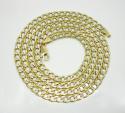 10k yellow gold hollow diamond cut cuban link chain 24 inch 4mm