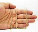 10k yellow gold hollow diamond cut cuban link chain 24 inch 4mm