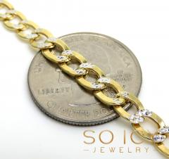 10k yellow gold hollow diamond cut cuban link chain 20-26 inch 5.5mm