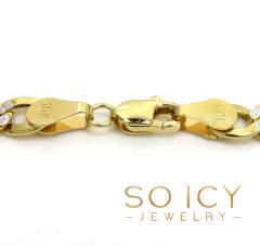 10k yellow gold hollow diamond cut cuban link chain 20-26 inch 5.5mm