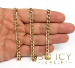 10k yellow gold hollow diamond cut cuban link chain 20-26 inch 5.5mm
