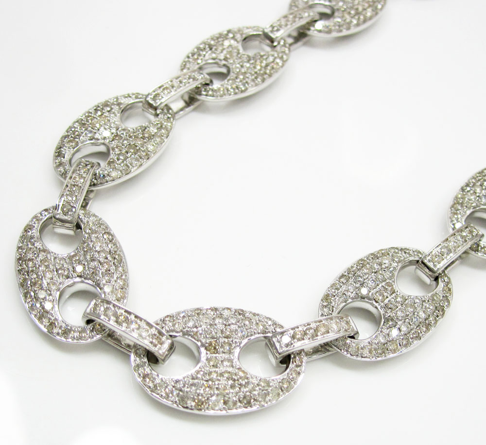 14k solid white gold anchor diamond chain 27.36ct - Image 2