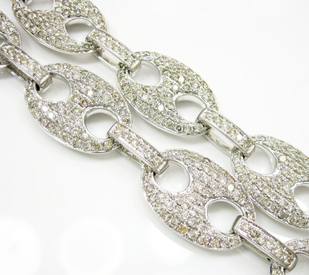 14k solid white gold anchor diamond chain 27.36ct - Image 3