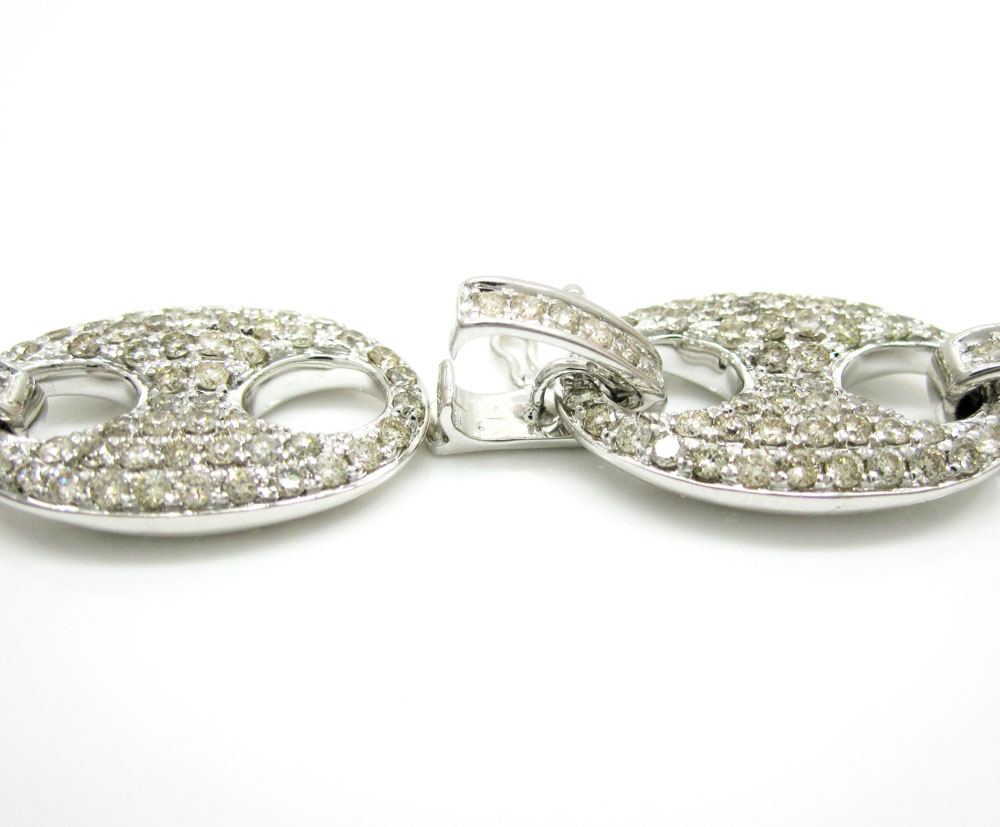 14k solid white gold anchor diamond chain 27.36ct