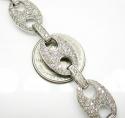 14k solid white gold anchor diamond chain 27.36ct