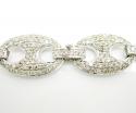 14k solid white gold anchor diamond chain 27.36ct