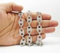 14k solid white gold anchor diamond chain 27.36ct