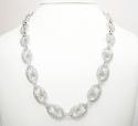 14k solid white gold anchor diamond chain 27.36ct