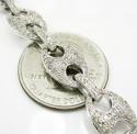 14k solid white gold anchor diamond chain 14.39ct