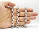 14k solid white gold anchor diamond chain 14.39ct
