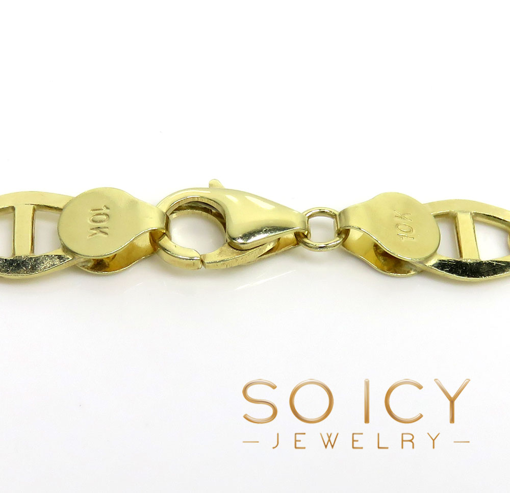10k yellow gold solid thick mariner link chain 20-26 inch 7.5mm - Image 3