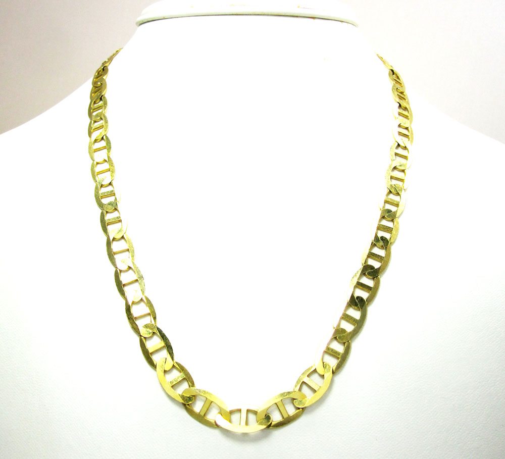 10k yellow gold solid thick mariner link chain 20-26 inch 7.5mm - Image 5