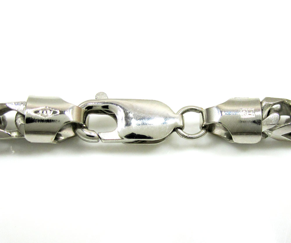 10k white gold smooth cut franco link chain 30-40 inch 4.7mm