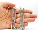 10k white gold smooth cut franco link chain 30-40 inch 4.7mm