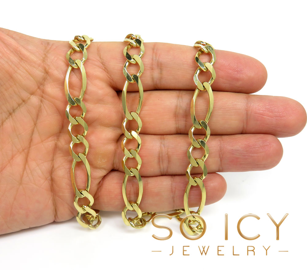 Buy 10k Yellow Gold Solid Figaro Link Chain 24-30 Inch 9 ...