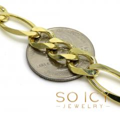 10k yellow gold solid figaro link chain 24-30 inch 9.5mm