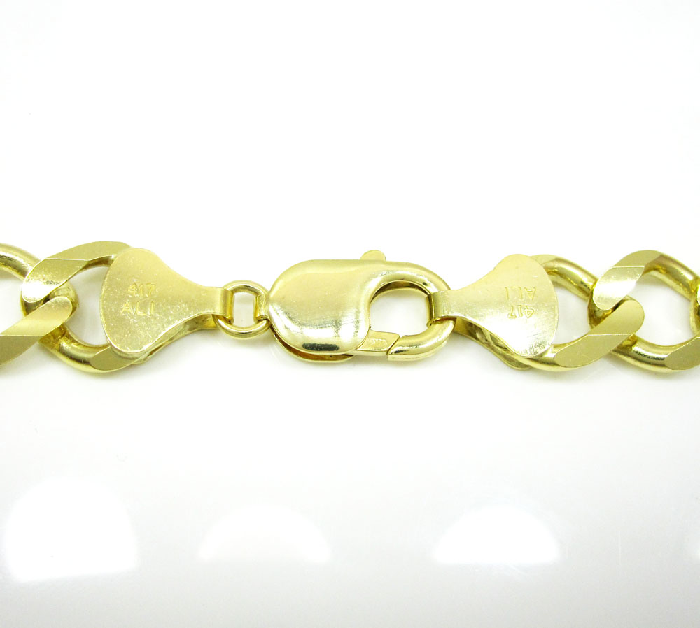 10k yellow gold solid figaro link chain 24-30 inch 12.2mm