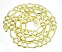 10k yellow gold solid figaro link chain 24-30 inch 12.2mm