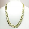 10k yellow gold solid figaro link chain 24-30 inch 12.2mm