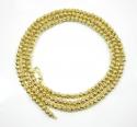 10k yellow gold moon cut bead link chain 24-40 inch 4mm