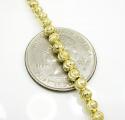 10k yellow gold moon cut bead link chain 24-40 inch 4mm
