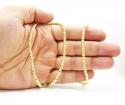 10k yellow gold moon cut bead link chain 24-40 inch 4mm