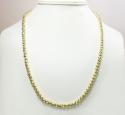 10k yellow gold moon cut bead link chain 22 inch 5mm