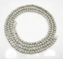 10k white gold moon cut bead link chain 26-36 inch 4mm