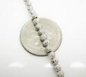10k white gold moon cut bead link chain 26-36 inch 4mm