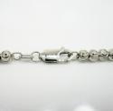 10k white gold moon cut bead link chain 26-36 inch 4mm