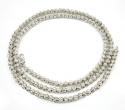 10k white gold moon cut bead link chain 26-30 inch 5mm