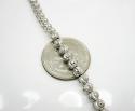 10k white gold moon cut bead link chain 26-30 inch 5mm