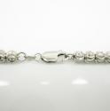 10k white gold moon cut bead link chain 26-30 inch 5mm