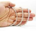 10k white gold moon cut bead link chain 26-30 inch 5mm