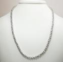 10k white gold moon cut bead link chain 26-30 inch 5mm
