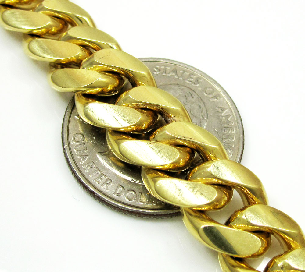 10k yellow gold thick miami link chain 20-32 inch 11.5mm - Image 3