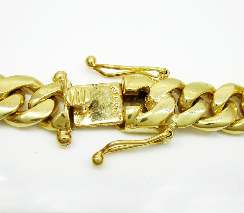 10k yellow gold thick miami link chain 20-32 inch 11.5mm - Image 4