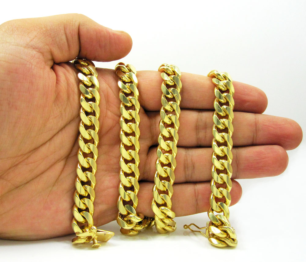 10k yellow gold thick miami link chain 20-32 inch 11.5mm - Image 5