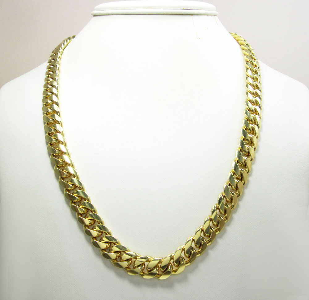 10k yellow gold thick miami link chain 20-32 inch 11.5mm - Image 6