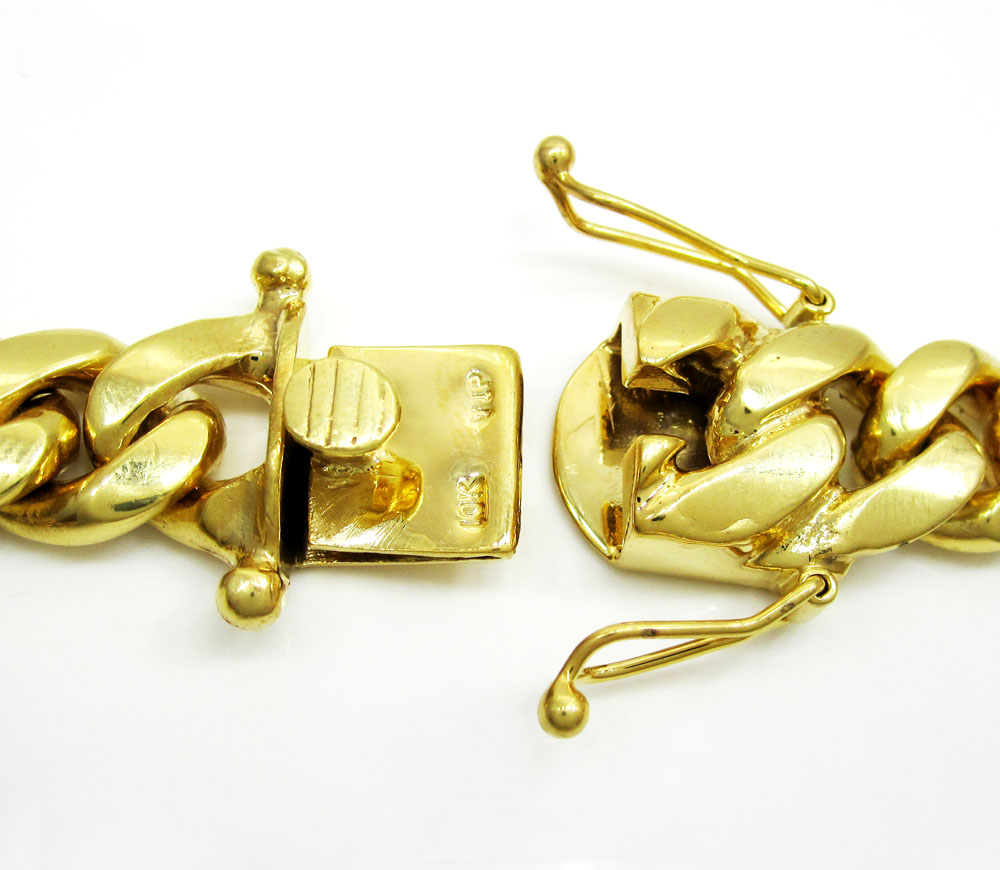 10k yellow gold thick miami link chain 20-30 inch 14mm