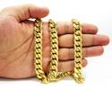 10k yellow gold thick miami link chain 20-30 inch 14mm