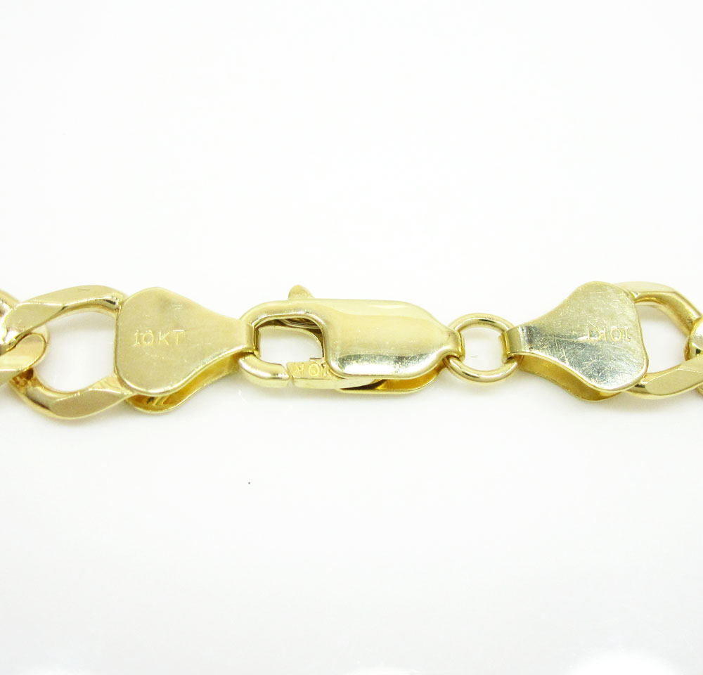 10k yellow gold solid figaro link chain 22-30 inch 8mm