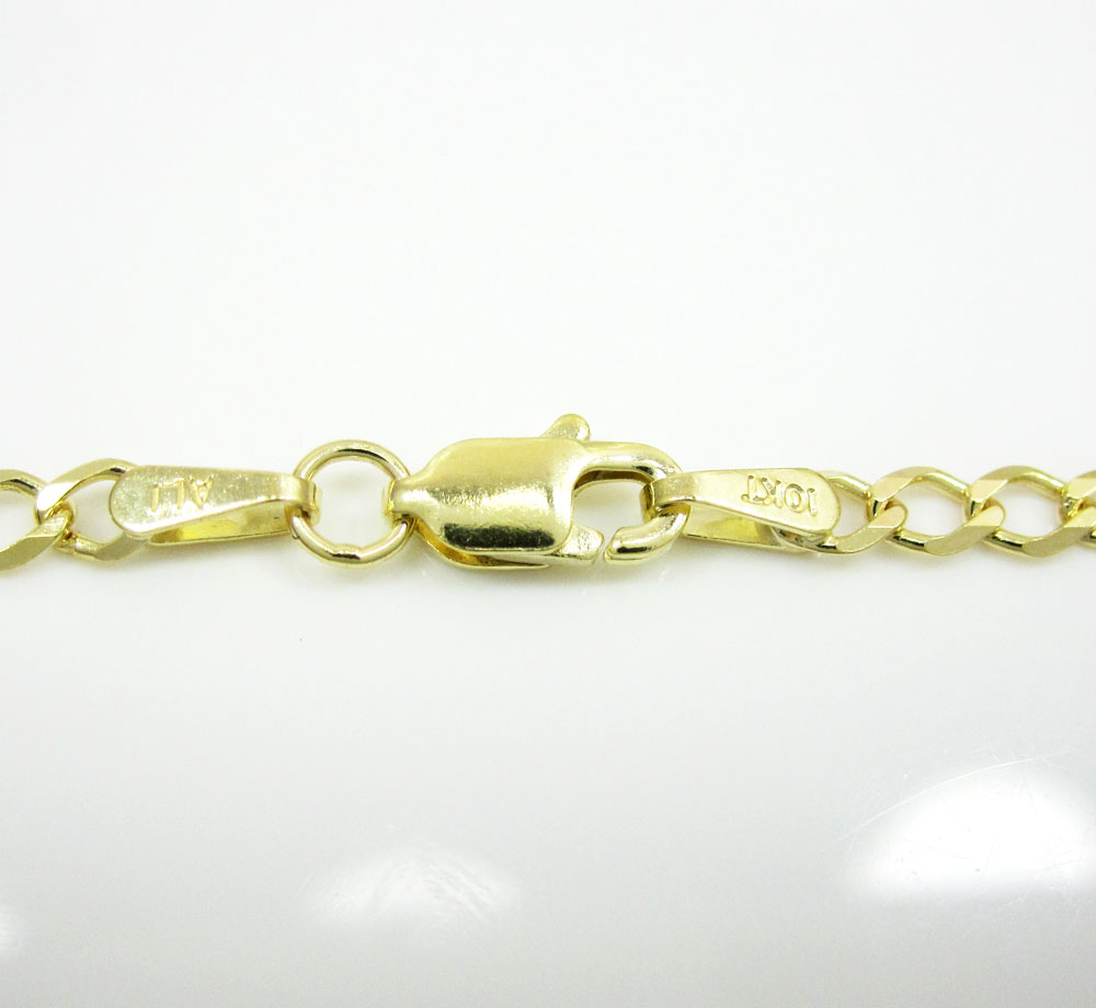 10k yellow gold solid figaro link chain 16-24 inch 2.8mm