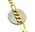 10k yellow gold solid figaro link chain 20-36 inch 6.5mm