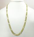10k yellow gold solid figaro link chain 20-36 inch 6.5mm