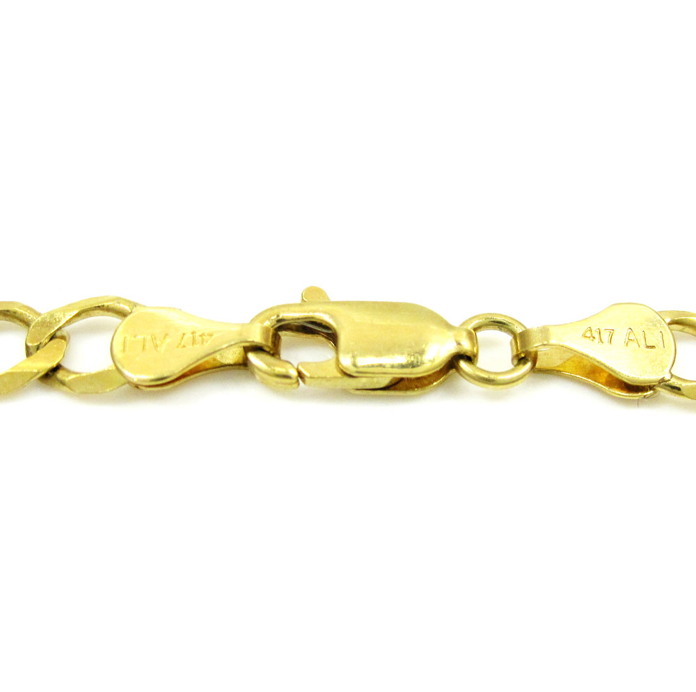 10k yellow gold solid figaro link chain 18-30 inch 4.6mm - Image 4