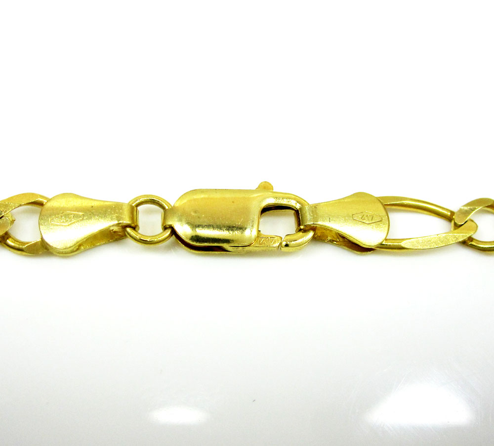 10k yellow gold solid figaro link chain 20-36 inch 5.5mm - Image 4