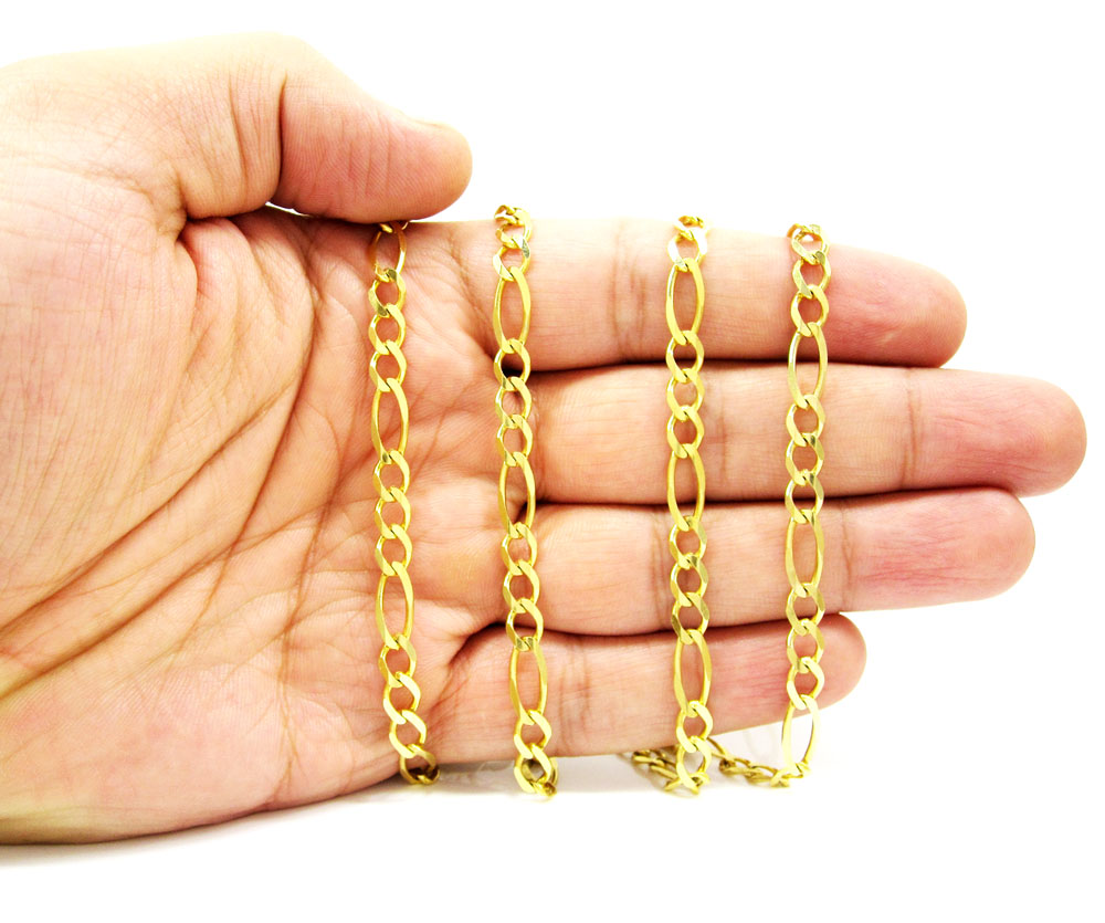 10k yellow gold solid figaro link chain 20-36 inch 5.5mm - Image 5